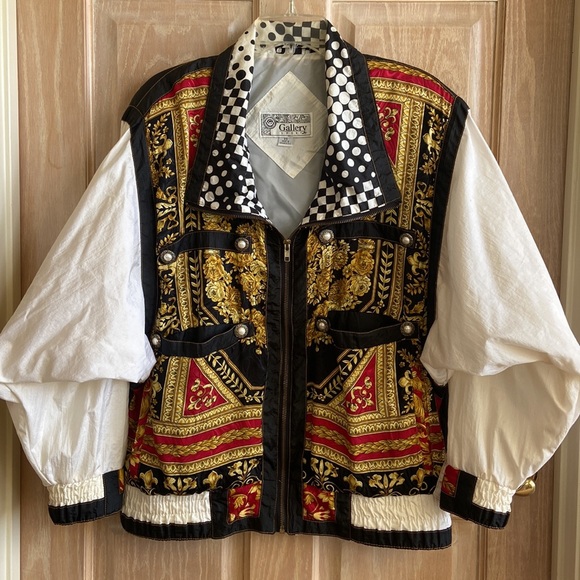 Versace Inspired 1990s Vintage Bomber Jacket - Picture 2 of 7